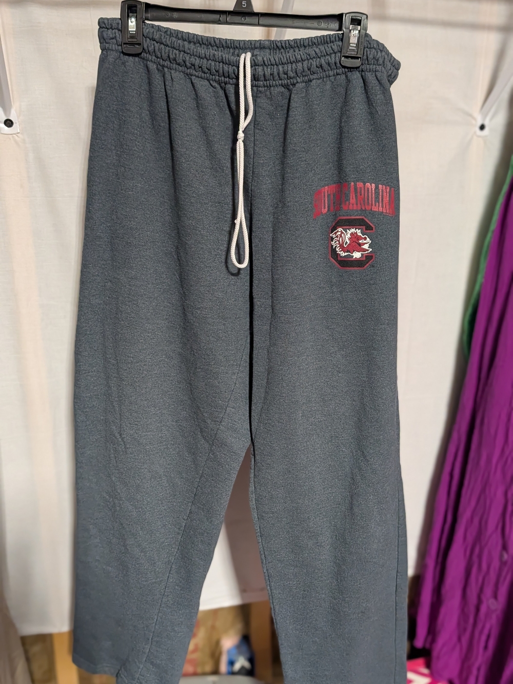 Men's Gildan Charcoal Grey South Carolina Gamecocks Logo Sweatpants